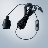 Light Fitting with E27 Lamp Holder for Garden Lighting, Outdoor Lighting with E27 Bulb Holder for Shed Lighting, DIY Lighting with DC Plug