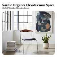 Minimalist Design Curved Back Dining Chair Thick Cushion Nordic Design Side Chair Sturdy Frame for Cafe Owners, Interior Designers, Homeowners, Restaurant, Living Room