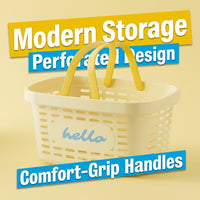 Bath Organizer Tote for Students, Student Shower Tote for Dorm, Storage Baskets with Sturdy Handles, Ventilated Storage Basket with Handles
