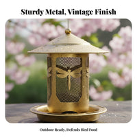 Hanging Metal Avian Feeder Weather-Resistant Wrought Avian Feeder Garden Accessory Waterproof Nature Supply for Yard