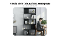 Nordic Design Freestanding Partition Shelf Multi-Tier Storage Geometric Etagere Minimalist Aesthetic Room Divider Multifunctional for Decorators, Apartment Dwellers, Office Workers, Entryway, Bedroom