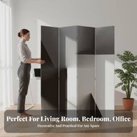 Mobile Foldable Panel Partition Modern Design 4-Panel Folding Divider Freestanding Privacy Screen Portable for Homeowners, Office Workers, Living Room, Expansive-Plan Areas, Studio Apartments, Classroom