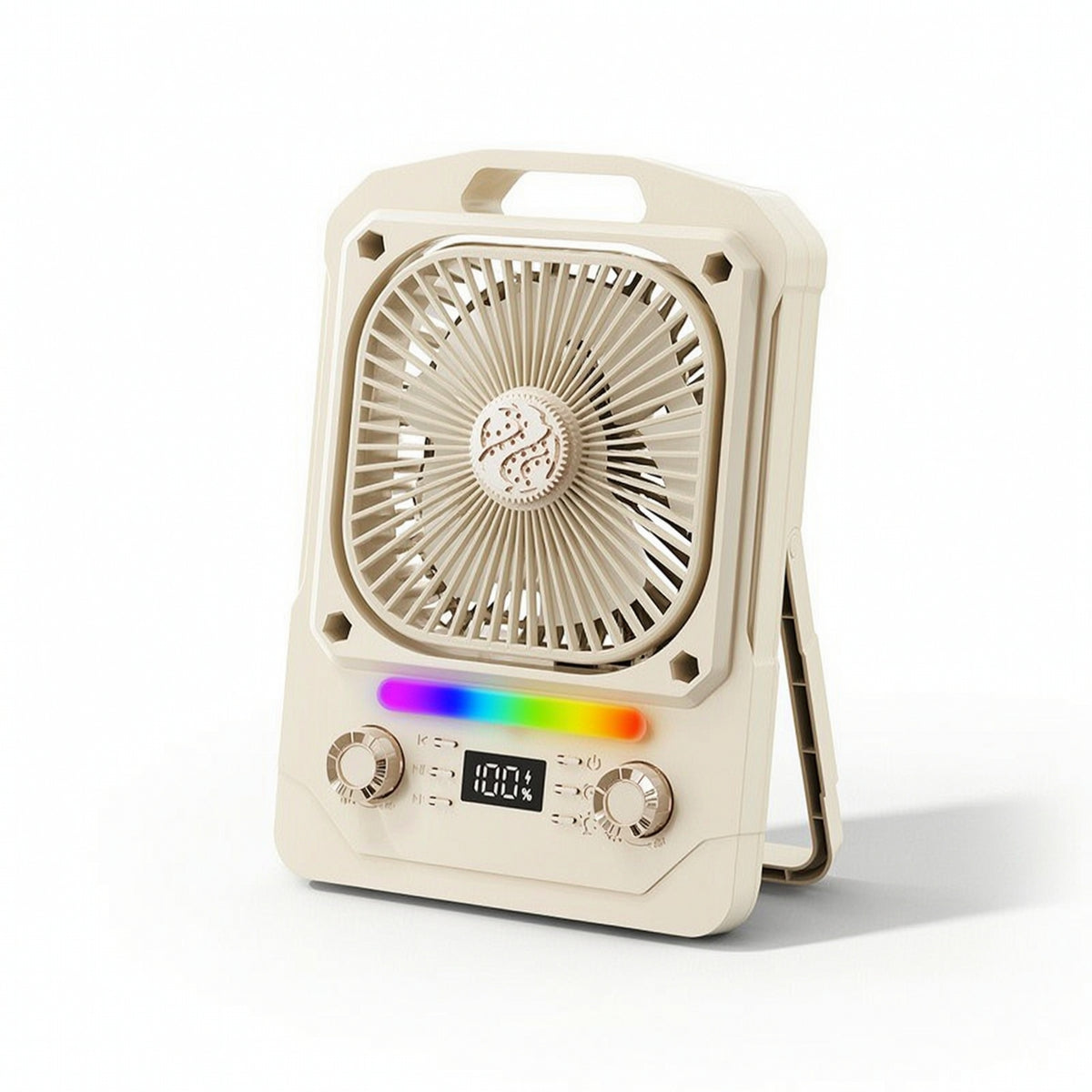 Fan with Speaker Continuous Speed Multifunctional Desk Fan Sound Reactive Speaker for , Bedside