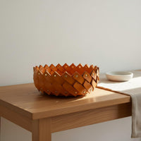 Handwoven Woven Leather Tray Multi-Purpose Decorative Key Tray