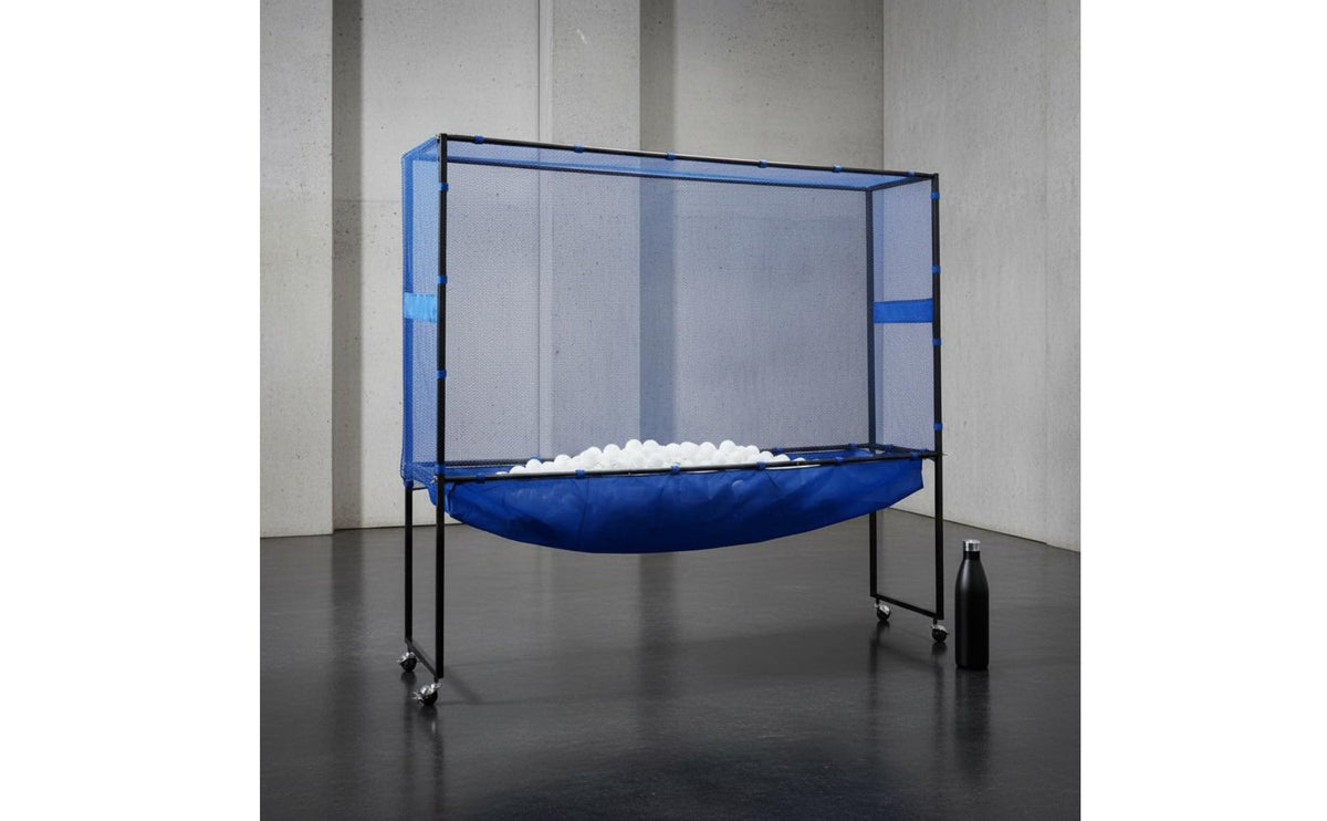 With Wheels Mobile Ball Collection Net Sturdy Frame Table Tennis Ball Collector Easy Installation Table Tennis Backstop Net for Home, Club