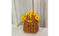 Creature-Ear Basket Decorative Rattan Hand Basket Portable Handle