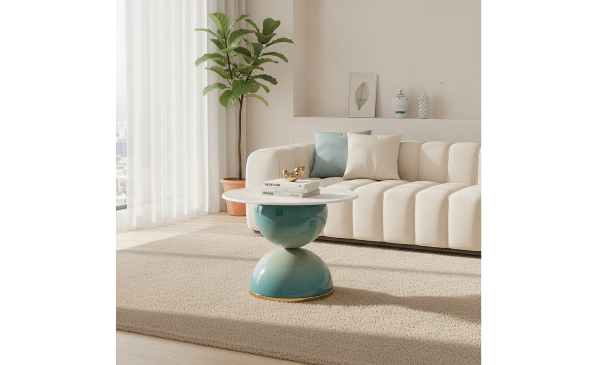 Pedestal Coffee Table Sculptural Round Coffee Table Modern Furniture for Living Room, Lounge