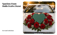 Green Wedding Car Decoration Base Grid-Backed Heart-Shaped Floral Foam 40 Cm Wide Suction-Mounted Floral Base Easy to Use