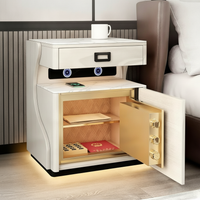 Bedside Table with Hidden Safe, Wireless Charging Station, Modern Nightstand for Bedroom