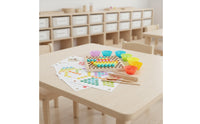 Bead Pick-up Toy Child-Centered Wooden Bead Game Color Matching Board Game for Kindergarten