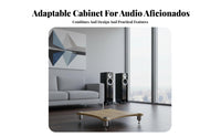 Multi-Tier Audio Rack Impact-absorbingAbsorbing Feet Stereo Stand Stable and Sturdy Gear Shelf for Music Lovers, Homeowners, Home Theater, Studio