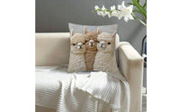 Soft Short Soft Alpaca Pillow Cover Machine Washable Alpaca Print Pillowcase Hidden Zipper Decorative Throw Pillow Cover Fade-Resistant for Creature Lovers, Kids, Bedroom, Living Room, Car