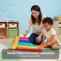 8 Pieces Rainbow Colored 8-Note Diatonic Sound ability Development 8-Tone Diatonic tube set Interactive Play Music Education Tool Promotes collaborative building for educators, Kindergarten, Home