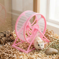 Hamster Wheel with Stand, Silent PP Material Running Wheel for Hamster, Clear Exercise Accessory for Syrian Hamster, Gerbils and Mice Habitat