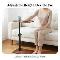 360-Degree Rotation C-Shaped Adjustable Tray Table Portable Adjustable C-Shaped Tray Table Tilting Top Household Furniture Space-Saving for Students, Telecommute Workers, Apartment Dwellers, Bedroom, Living Room, Small Areas, Home Office