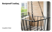 Rectangular Wire Hanging Planter Easy Assembly Plant Holder for Patio, Gardeners