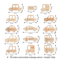 Wooden Car Milestone Plaque Eco-Friendly Wooden Milestone Sign Baby Announcement Sign Handmade for Newborn, Nursery Decor