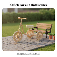 1/12 Scale Tricycle Decorative 1:12 Scale Tricycle Detailed Design Dollhouse Nursery Toy for BJD Owners