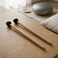 Matching Pair Mallet Drum Mallets Black Head Mallet Drum Mallet Natural Wood Wooden Mallet Slender Shaft for Hand Drums