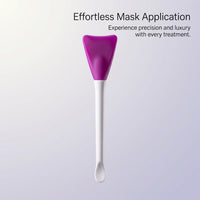 Double Ended Silicone Brush with spoon, Beauty Professionals Tool for Clay and Mud Application, Short Handle Design