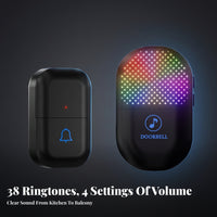 4 Volume Levels Wireless Entry Chime Set Memory Function Entry Chime Receiver and Transmitter 95 dB Wireless Chime Set Indicator Light