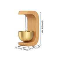 Wooden Entry Chime No Required Door Chime Soothing Sound Wood and Brass Bell for Shop Entrance