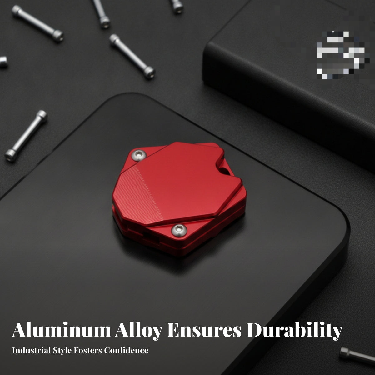 Aluminum Alloy Motorcycle Key Shell Machined Finish Octagonal Key Shell Clamshell Style Motorbike Keychain Case Faceted Design
