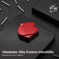 Aluminum Alloy Motorcycle Key Shell Machined Finish Octagonal Key Shell Clamshell Style Motorbike Keychain Case Faceted Design