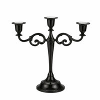 3-Arm Candelabra Elegant Three-Arm Candelabra Three-Light Candelabrum Metal Decor Scrolled for Home Decorators, Dining Table