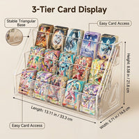 3-Tier Card Display Stand, Thickened Multi-Layer Organizer Rack, Tabletop for Hobby Storage and Collectors