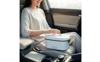 Dual Use Car Heated Lunch Box Easy to Carry Handle Stainless Steel Heating Lunch Box BPAsafe for Drivers, Commuters, Travel, Office