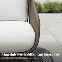 Weather Resistant 4-Piece Woven Sofa Set Luxurious upholstered pads Outdoor Furniture Modern & design Patio Seating Removable upholstered pad cases for Hotel Owners, Party Hosts, Garden, Backyard, Terrace, waterside