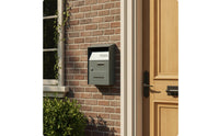 Wall-Mounted Mailbox Metal Mailbox with Lock and Key Postbox Upright Letterbox Rectangular for Homeowners, Outdoor, Villa