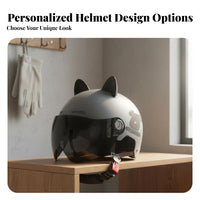 Motorcycle Half Helmet Multi-Season Electric Bike Helmet Breathable Guarding Headwear for Men Cyclist S, Daily Travel, Outdoor, Highway Cruising