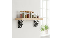 Decorative Wall-Mounted Shelf Brackets 90-Degree Metal Brackets with Cutout Design Heavy Duty Hardware Industrial for Entryway