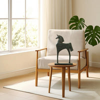 Horse Sculpture with Base Modern Standing Horse Statue Rustic Sculpture with Base for Home Stylists, Tabletop, Office