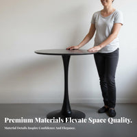 Space-Saving Minimalist Round Coffee Table Easy to Clean Round Pedestal Table Stable Structure Home Furniture Strong Load-Bearing for Apartment Dwellers, Business Owners, Living Room, Eatery, Reception Area, Office