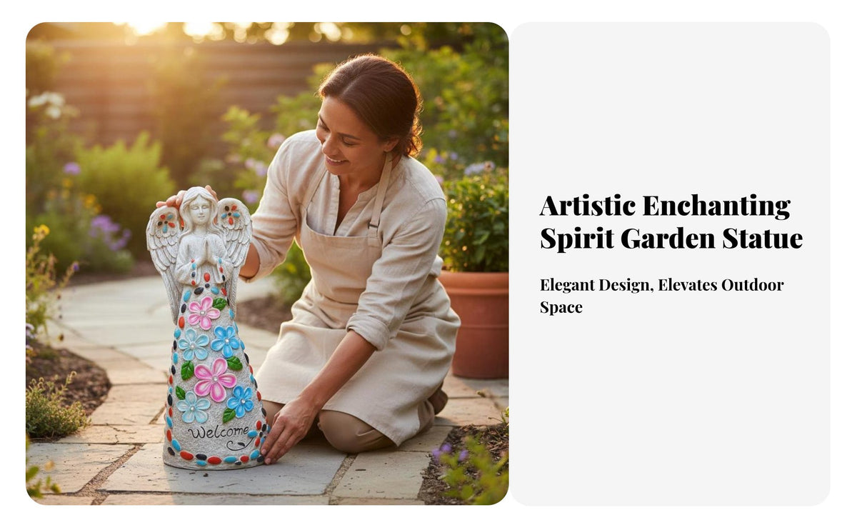 Fairy Statue with Solar Lantern Energy Saving Solar Fairy Statue Weather Resistant Maiden Figurine for Gardeners, Yard, Patio, Balcony