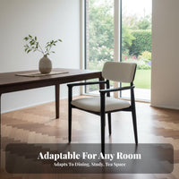 Upholstered Wood Armchair Italian design Desk Chair Minimalist Design Multi-Use for home dwellers