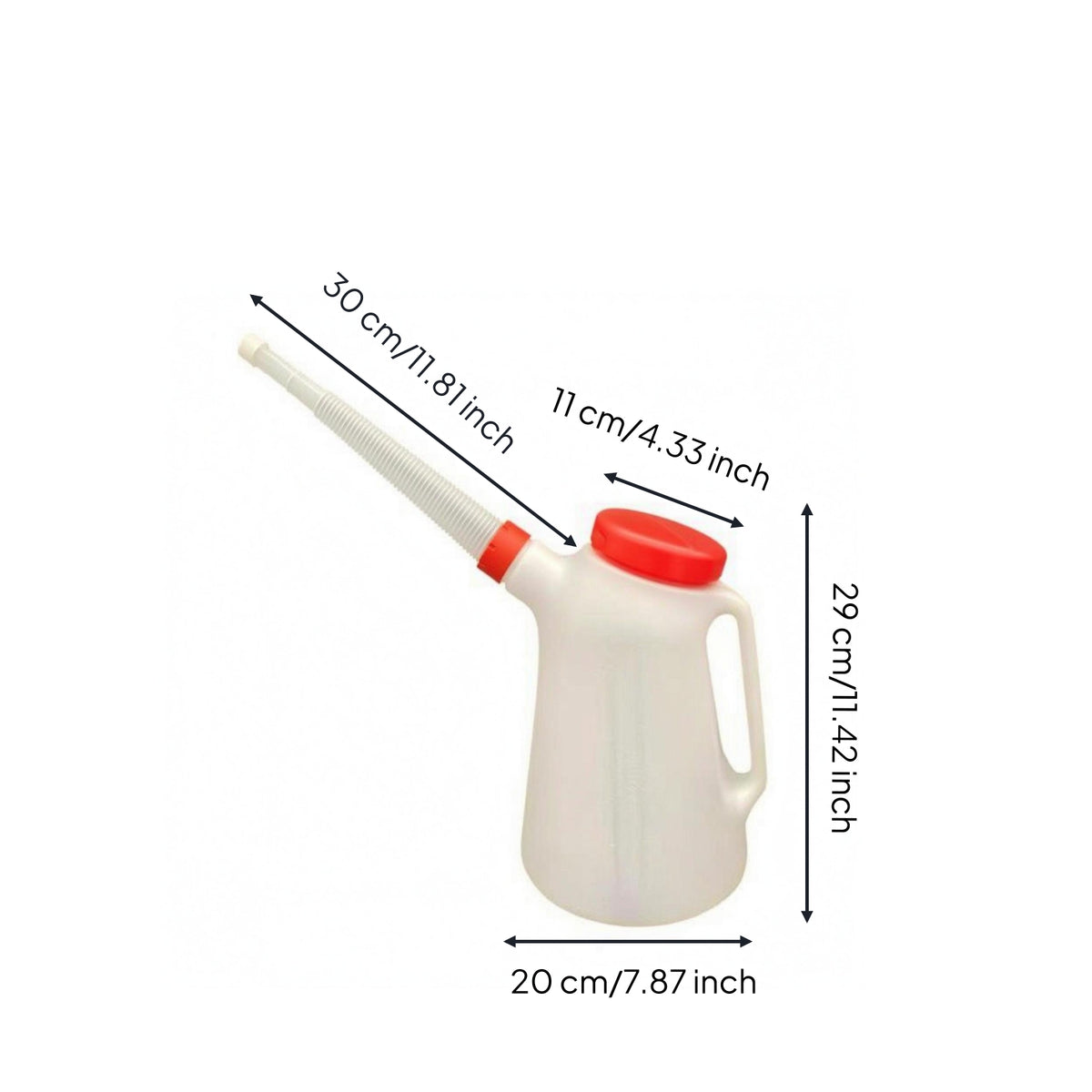 Ribbed Spout 5 L Oil Jug Built-in Handle Measuring Oil Jug HDPE Garage Supply Threaded Lid