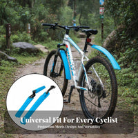 2 Pieces Mountain Bike Fenders Universal Fit Front and Rear Mudguard Set Front and Rear Mudguards Weather-Resistant Protection