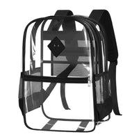 Waterproof Transparent Backpack Dustproof Backpack with Side Mesh Pockets Transparent Clear Bookbag Easy Clean for Students, Commuters, School, Stadium, Travel
