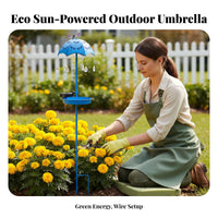Solar Birds Feeder lamp Metal Construction Solar Powered Birds Feeding Station Waterproof Raindrop Effect Stakes lamp for Gardeners, Courtyard, Patio