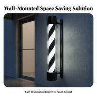 Illuminated Haircut Pole High Brightness Haircut Pole Lamp Rotating Salon Sign Energy Saving Rotating Striped Lamp Attractive