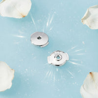 Sterling Silver Earring Backs Low-Profile Earring Backs with Push-on Clasp Fastener Comfortable Jewelry Shiny for Women