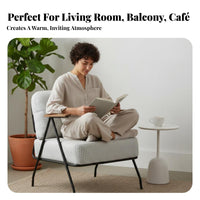 Wrought Iron Armchair Wabi-Sabi Aesthetic Highrear Armchair Retro Design Easy Assembly for Guests, Reception Area