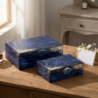 2 Pieces Jewelry Box with Hinged Lid Decorative Velvet Lined Jewelry Box Sturdy Display Case for Vanity