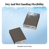 4-Sided Grit-Coated Sponge Multi-Surface Sanding Pad Wet and Dry Application Polishing Tool for Woodworkers, Craftsmen, Carpentry, Drywall Finishing