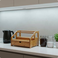 3-Tier Coffee Organizer Decorative Bamboo Tea Packet Organizer Fully Assembled 3-Tier Tea Packet Holder for Cafe Owners