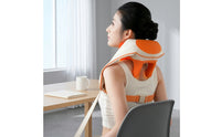 6D Massage Heads Neck and Shoulder Massager Two-Sided Heating Back Worn Massager 3 Modes for Home
